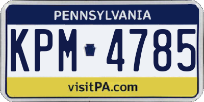 PA license plate KPM4785