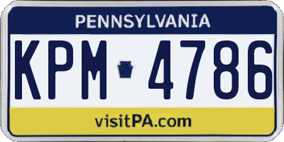 PA license plate KPM4786