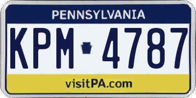 PA license plate KPM4787