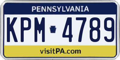 PA license plate KPM4789