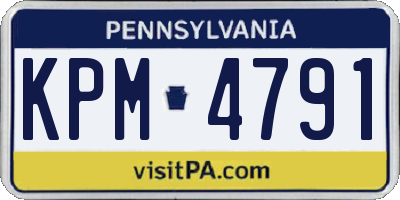 PA license plate KPM4791