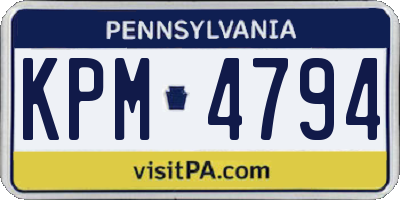 PA license plate KPM4794