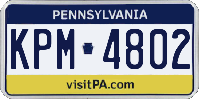 PA license plate KPM4802