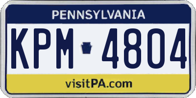 PA license plate KPM4804