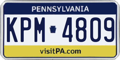 PA license plate KPM4809