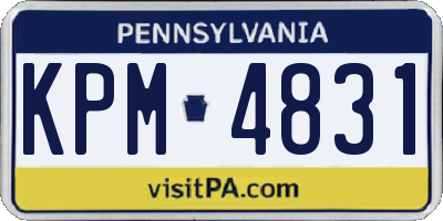 PA license plate KPM4831