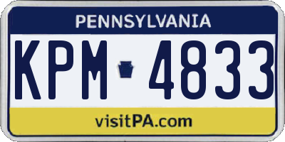 PA license plate KPM4833
