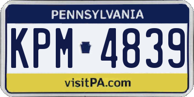 PA license plate KPM4839