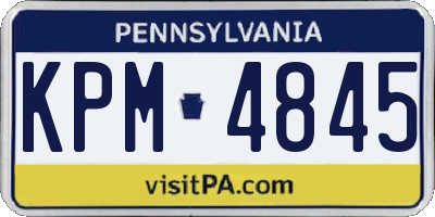 PA license plate KPM4845