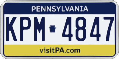 PA license plate KPM4847