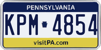 PA license plate KPM4854