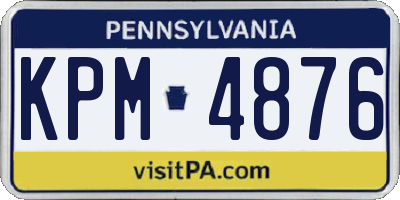PA license plate KPM4876