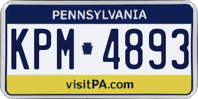 PA license plate KPM4893