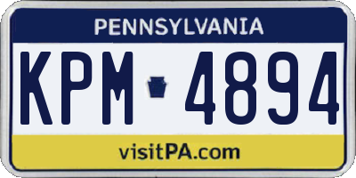 PA license plate KPM4894