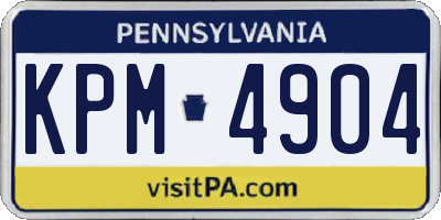 PA license plate KPM4904