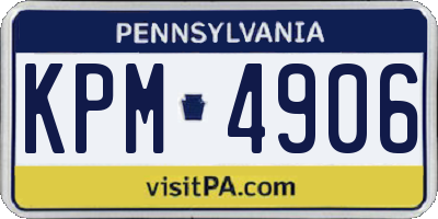 PA license plate KPM4906