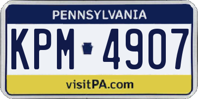 PA license plate KPM4907