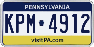 PA license plate KPM4912