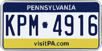 PA license plate KPM4916