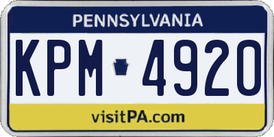 PA license plate KPM4920