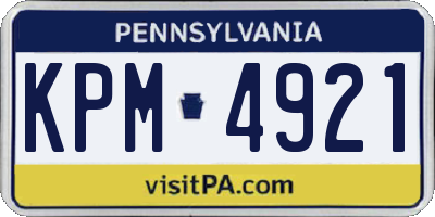 PA license plate KPM4921