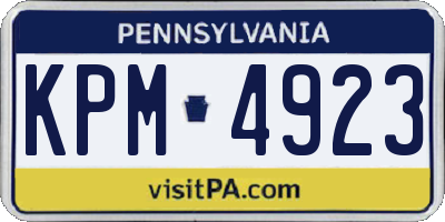 PA license plate KPM4923