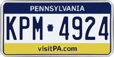 PA license plate KPM4924