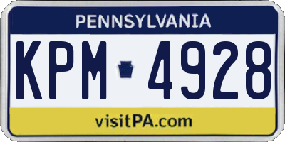 PA license plate KPM4928