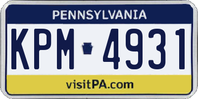 PA license plate KPM4931