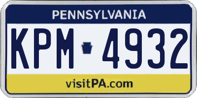 PA license plate KPM4932