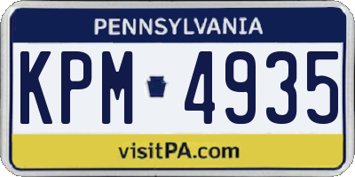 PA license plate KPM4935