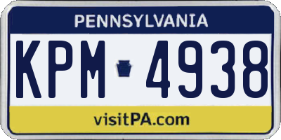 PA license plate KPM4938