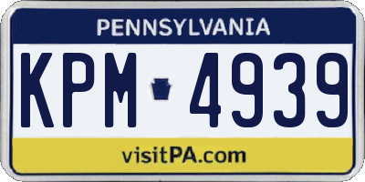 PA license plate KPM4939