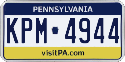 PA license plate KPM4944