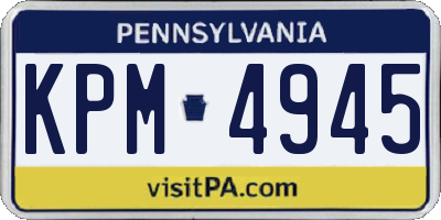 PA license plate KPM4945