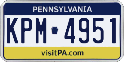 PA license plate KPM4951