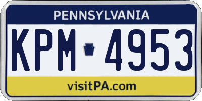 PA license plate KPM4953