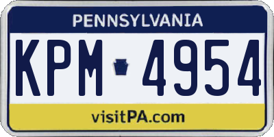 PA license plate KPM4954