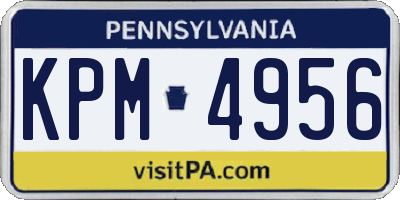 PA license plate KPM4956