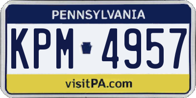 PA license plate KPM4957