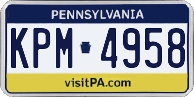 PA license plate KPM4958
