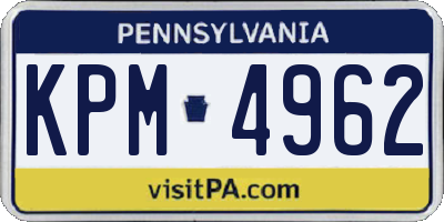 PA license plate KPM4962