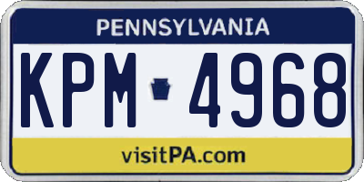 PA license plate KPM4968