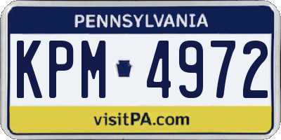 PA license plate KPM4972