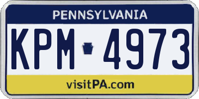 PA license plate KPM4973