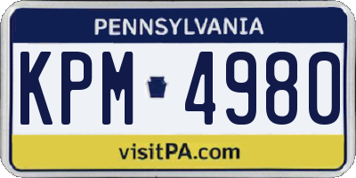 PA license plate KPM4980