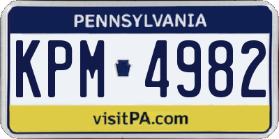 PA license plate KPM4982