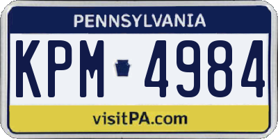 PA license plate KPM4984