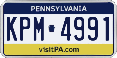 PA license plate KPM4991
