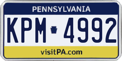 PA license plate KPM4992